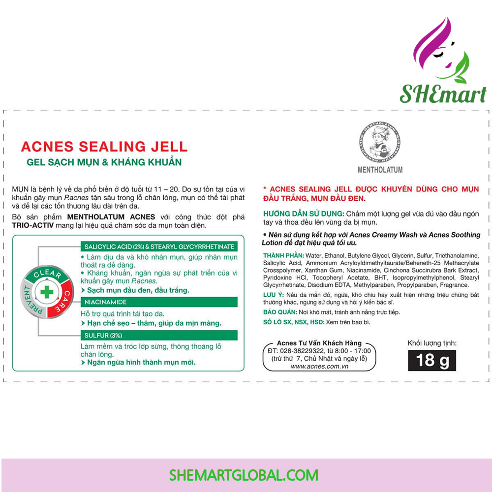 Acnes Medicated Sealing Jell 18 grams Antibacterial Acnes Medicated Sealing Jell 18 grams Antibacterial