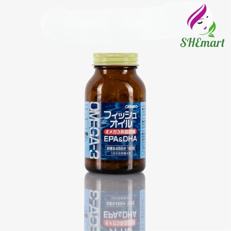 Orihiro Omega-3 fish oil pills for heart support 180 pills - Free shipping