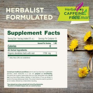 Traditional medicinal tea Organic dandelion leaves and roots