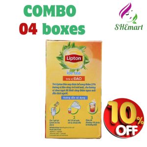 Combo 4 Boxes of Lipton Peach Ice Tea (192g each)
