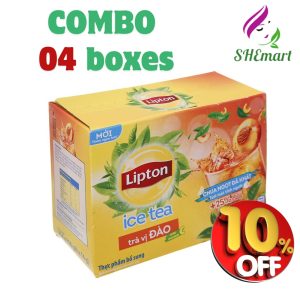 Combo 4 Boxes of Lipton Peach Ice Tea (192g each)