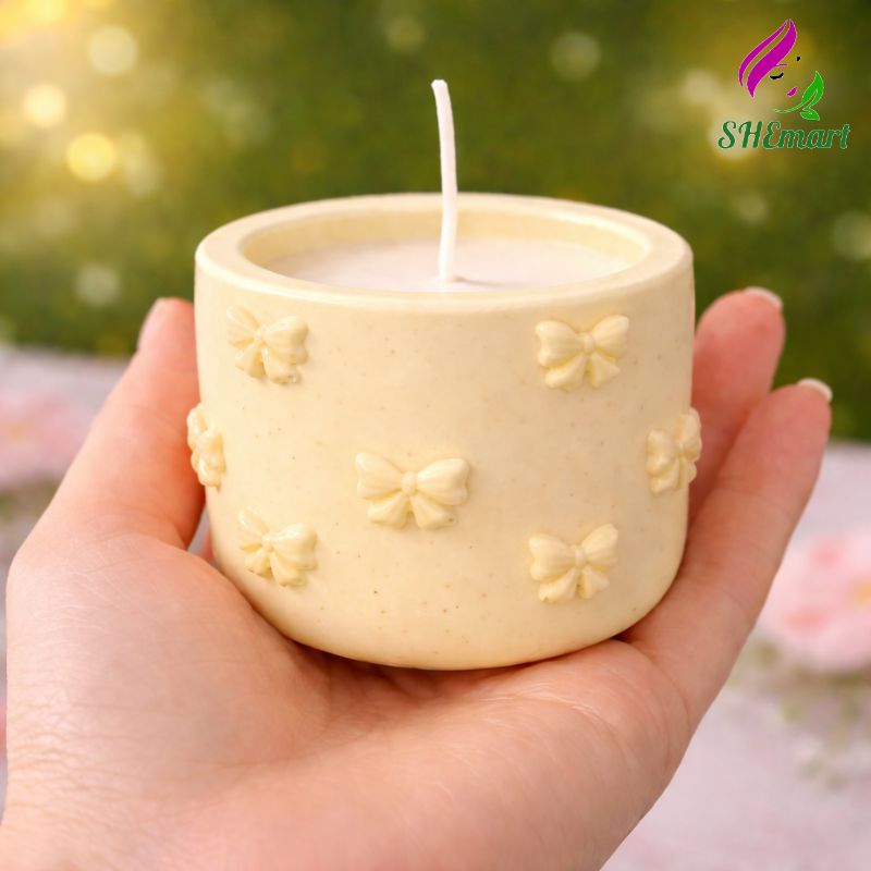 SHEMart Global 60ml bow-shaped candle jar – Cute Decorative Candle with Long-Lasting Fragrance SHEMart Global 60ml bow-shaped candle jar – Cute Decorative Candle with Long-Lasting Fragrance